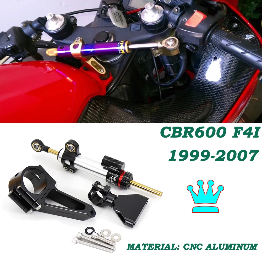 1999-2007 Fiber Carbon Steering Dampers Motorcycle Stabilizer Bracket Mount Kit Support For HONDA CBR600 F4i CBR 600