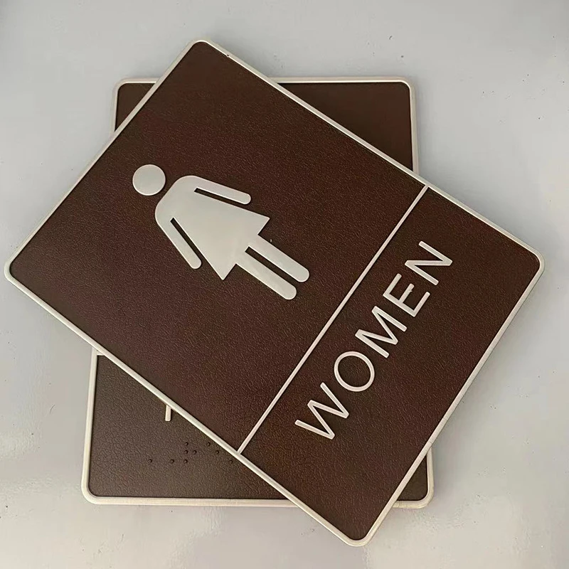 1Pcs Bathroom Acrylic Sign Plate Removable Back Self-Adhesive Toilet Mark Label Decorative Man&Woman WC Door Sticker For Hotel