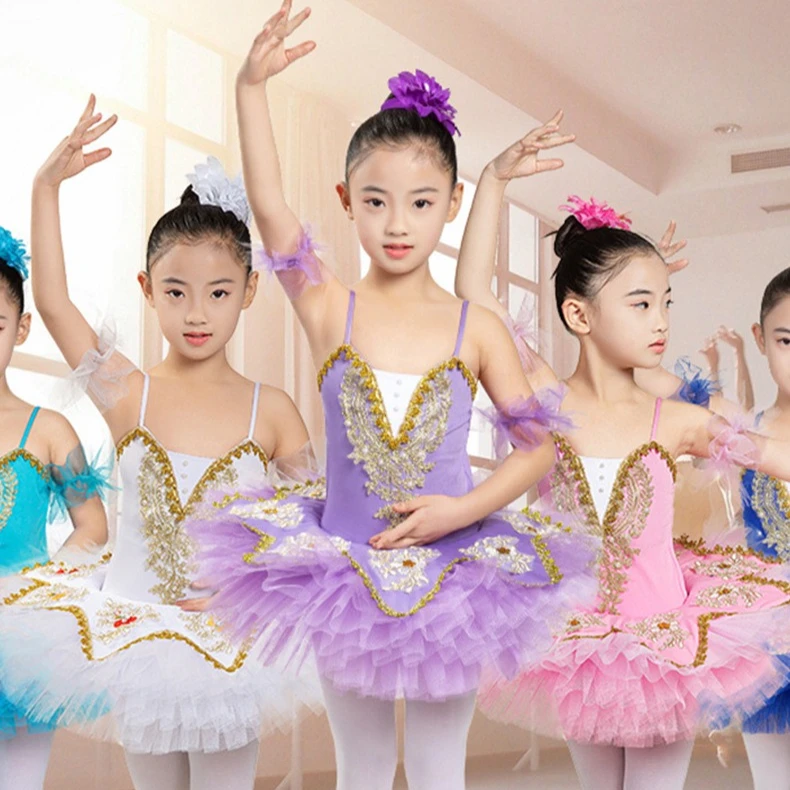 Robe d'été pour filles, justaucorps de Ballet, Costume de spectacle de ballerine, jupe de Ballet, robes Tutu de danse, vêtements pour filles