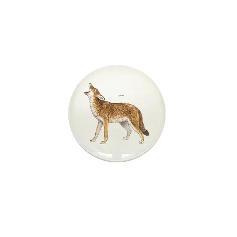 Coyote Wild Animal Mini Button Brooch Cartoon Creative Clothes Jewelry Women  Gift Hat Cute Badge Lapel Pin