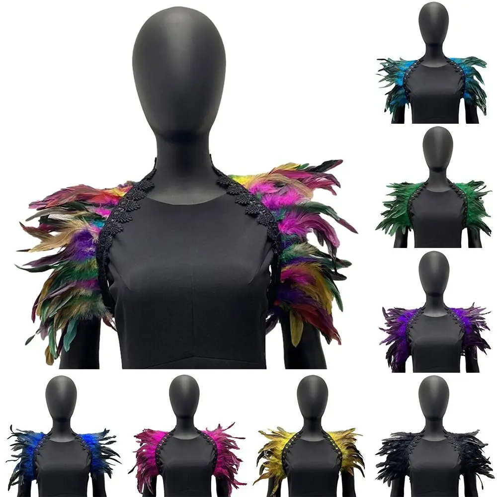 Gothic Natural Feather Shawl Feather Scarf Halloween Carnival Party Costume Role Play Holiday Party Bar Stage Costumes Props