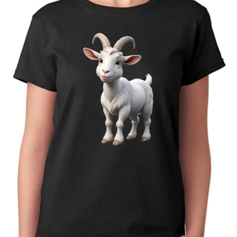Camiseta con estampado de cabrito para mujer, Top ajustado a la moda para mujer