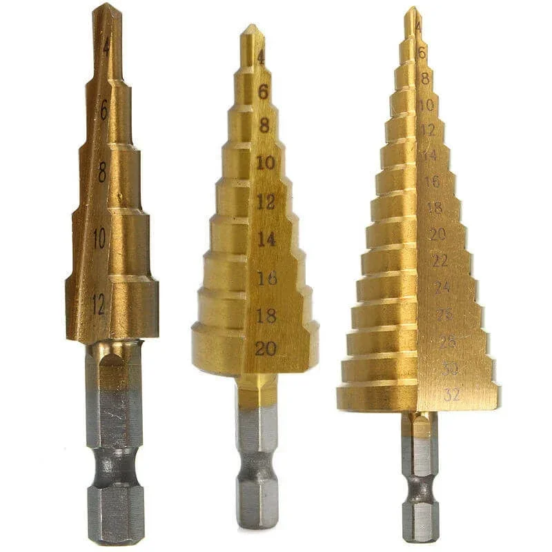 

4-12 4-20 4-32mm HSS Titanium Coated Step Drill Bit Drilling Power Tools for Metal High Speed Steel Wood Hole Cutter Cone