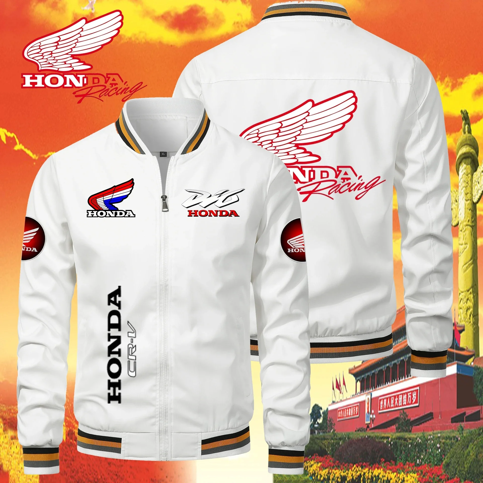 

2025 New Honda Men's Motorcycle Jacket, Honda Wings HRC Logo Printed, Honda Team Fashion Windproof Sportswear Men's Clothing