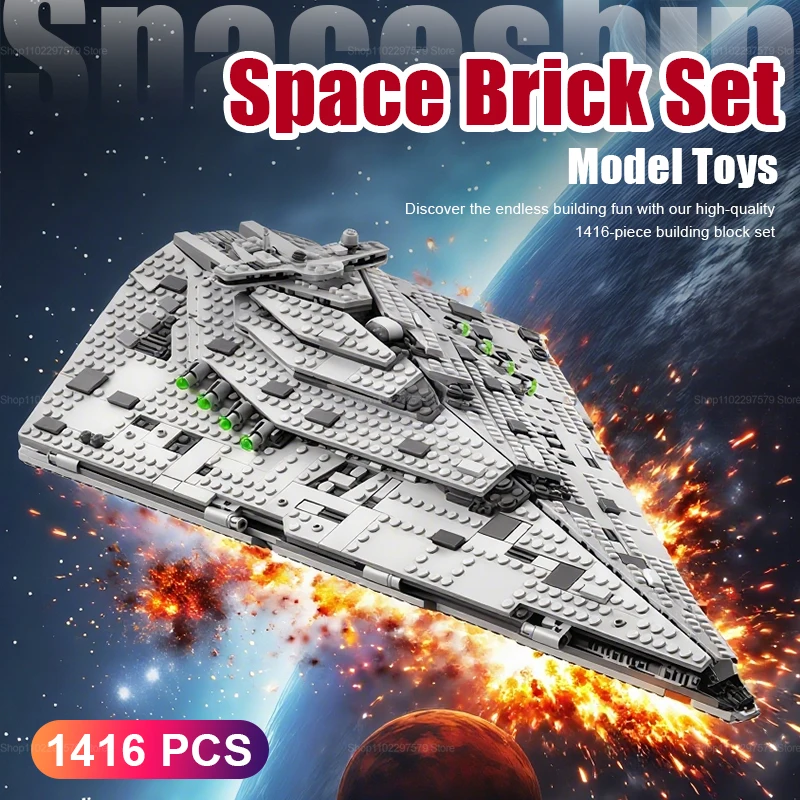 

Space Spaceships Building Blocks Children's Toy Creative DIY Models Kit Spaceship Collectible Adults and Kid's Christmas Gifts