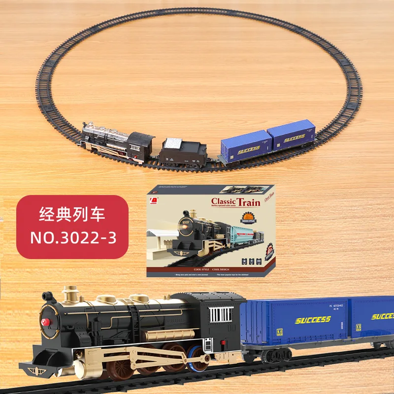 Train Set Without Remote Control Electric Retro Trains Model Track Train Gifts For 3 4 5 6 7 8+ Year Old Kids