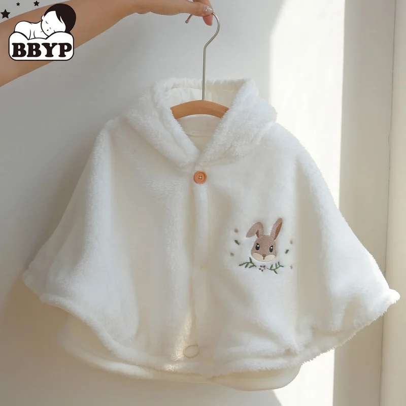 Baby Toddler Embroidery Hooded Poncho Cape Cloak Jacket Coat Winter Warm Outfit Outwear Clothes for Newborn Infants