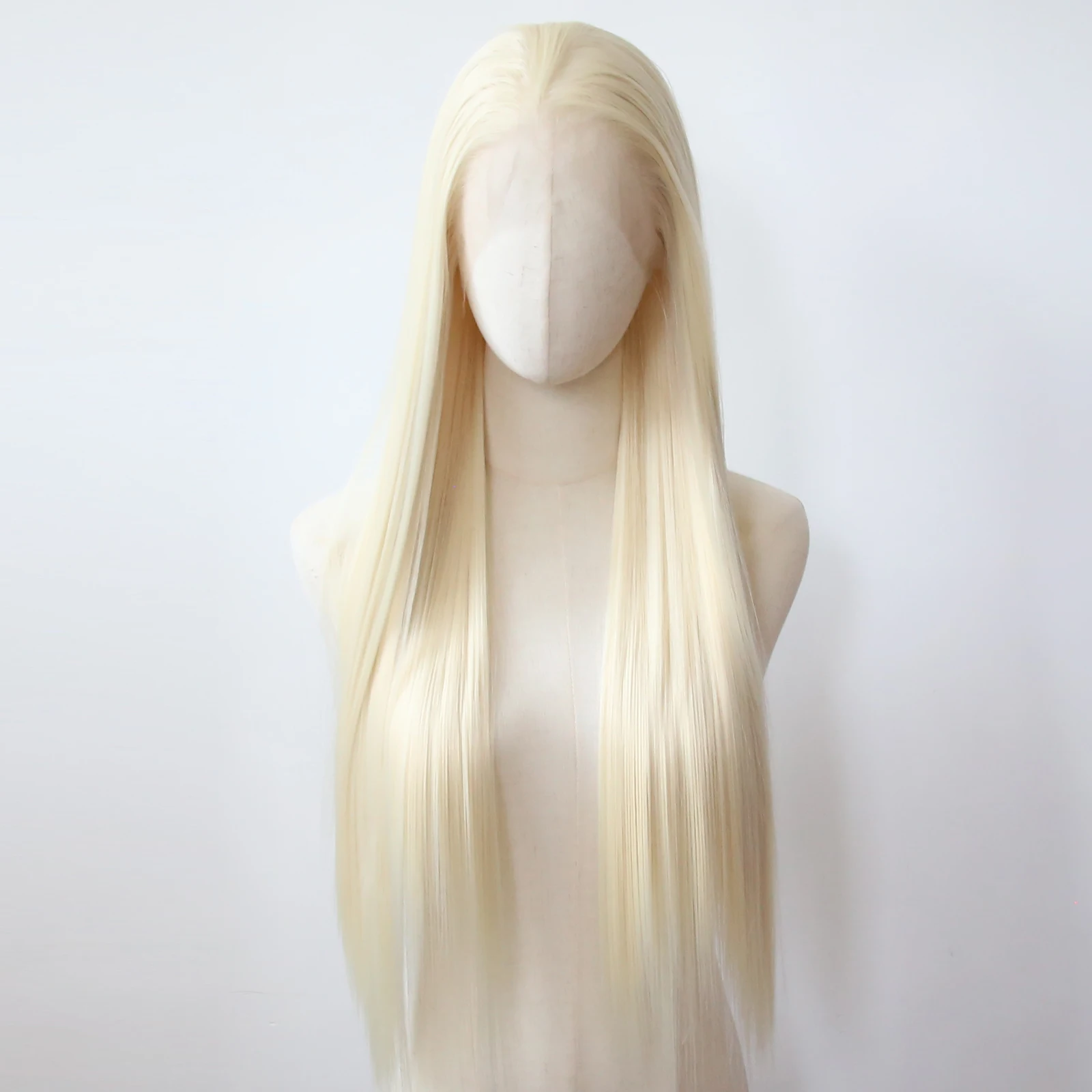 

Blonde Wig Synthetic Lace Front Wig Long Straight #613 Lace Front Synthetic Wig Pre Plucked Heat Resistant Fiber Hair