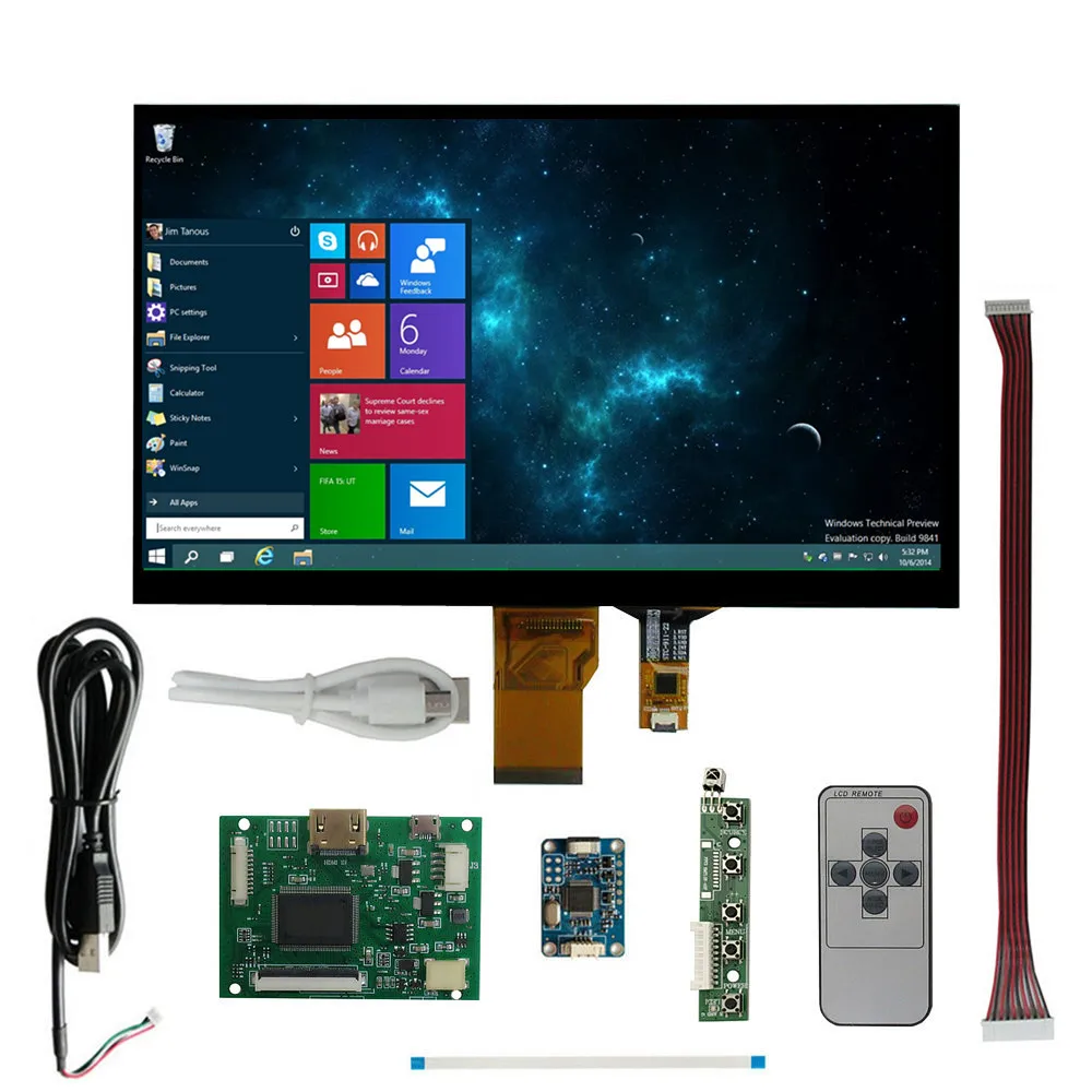 

10.1 inch LCD Display Screen capacitive touch Monitor Driver Control Board HDMI-Compatible For Raspberry Pi PC Mini Computer