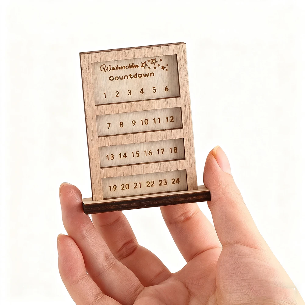 خشبية عيد الميلاد العد التنازلي تقويم القدوم التماثيل المنمنمات حتى عيد الميلاد الجدول ديكور المنزل التقويم رقم التاريخ هدية المسيحية #6