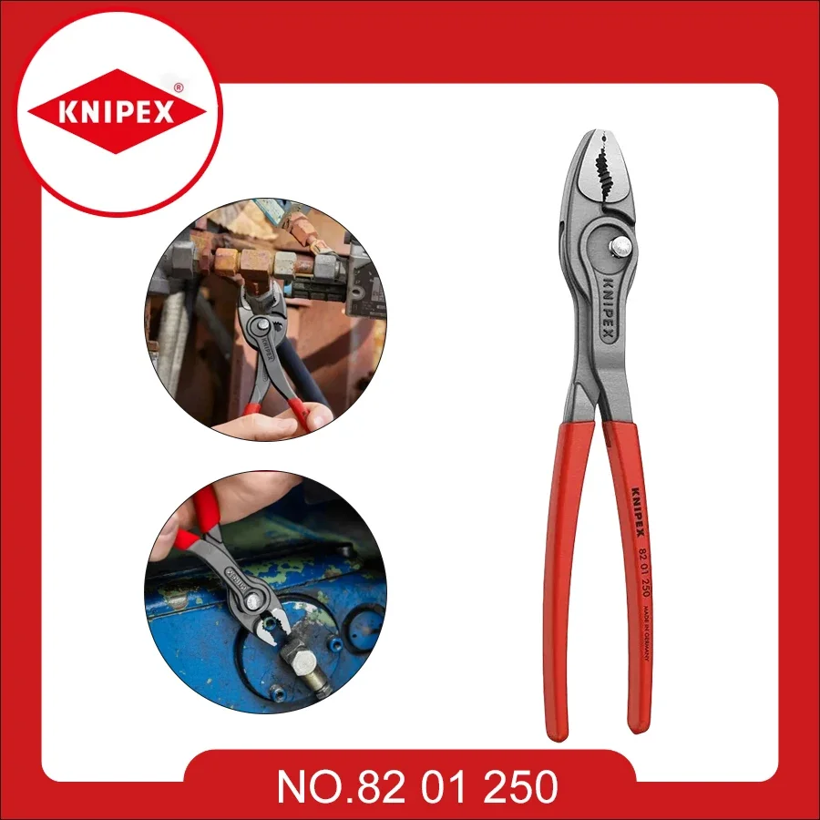 

KNIPEX Twingrip Slip Joint Pliers 150/200/250mm Water Pump Plier Plastic Grip Firm Clamp Hand Tools 8201150 8201200 8201250