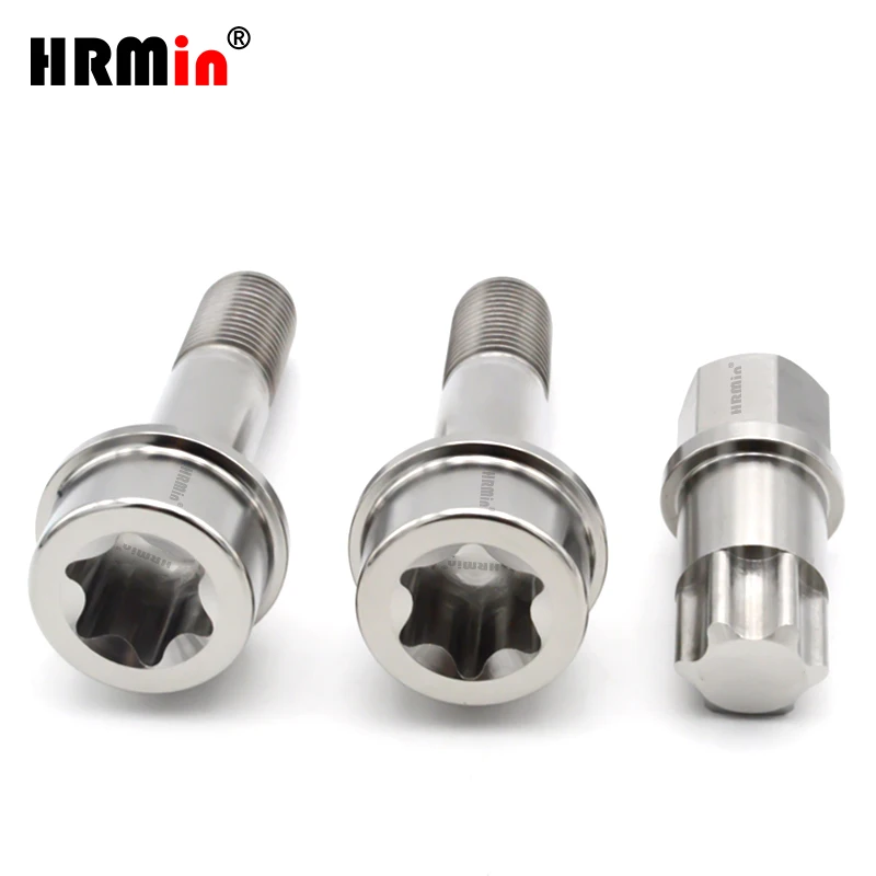 HRmin Torx Socket 60 Degree Cone Seat Gr.5 Titanium Automobile Vehicle Car Wheel Bolt for Ferrari Cars M14x1.5x52mm