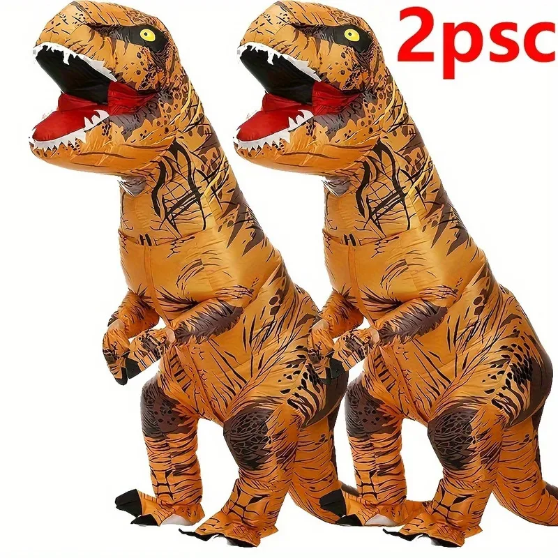 

2pcs Adult T-Rex Dinosaur Inflatable Costumes Purim Halloween Christmas Mascot Anime Party Cosplay Costume Dress Fancy Suits