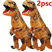 2pcs Adult T-Rex Dinosaur Inflatable Costumes Purim Halloween Christmas Mascot Anime Party Cosplay Costume Dress Fancy Suits