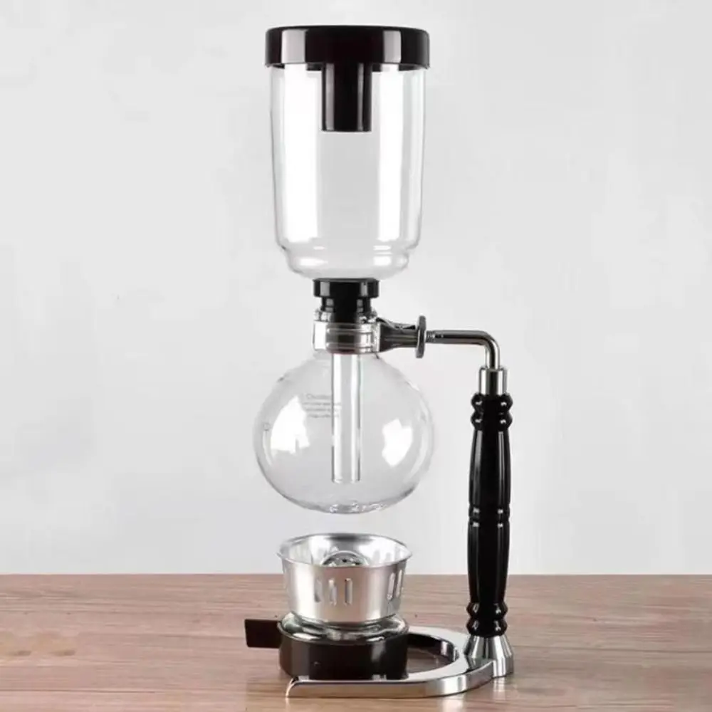 Vintage Filtered Siphon Coffee Maker Durable Glass 3/5 Cups Vacuum Coffee Brewer Borosilicate Glass Burner Coffee Pot Friends