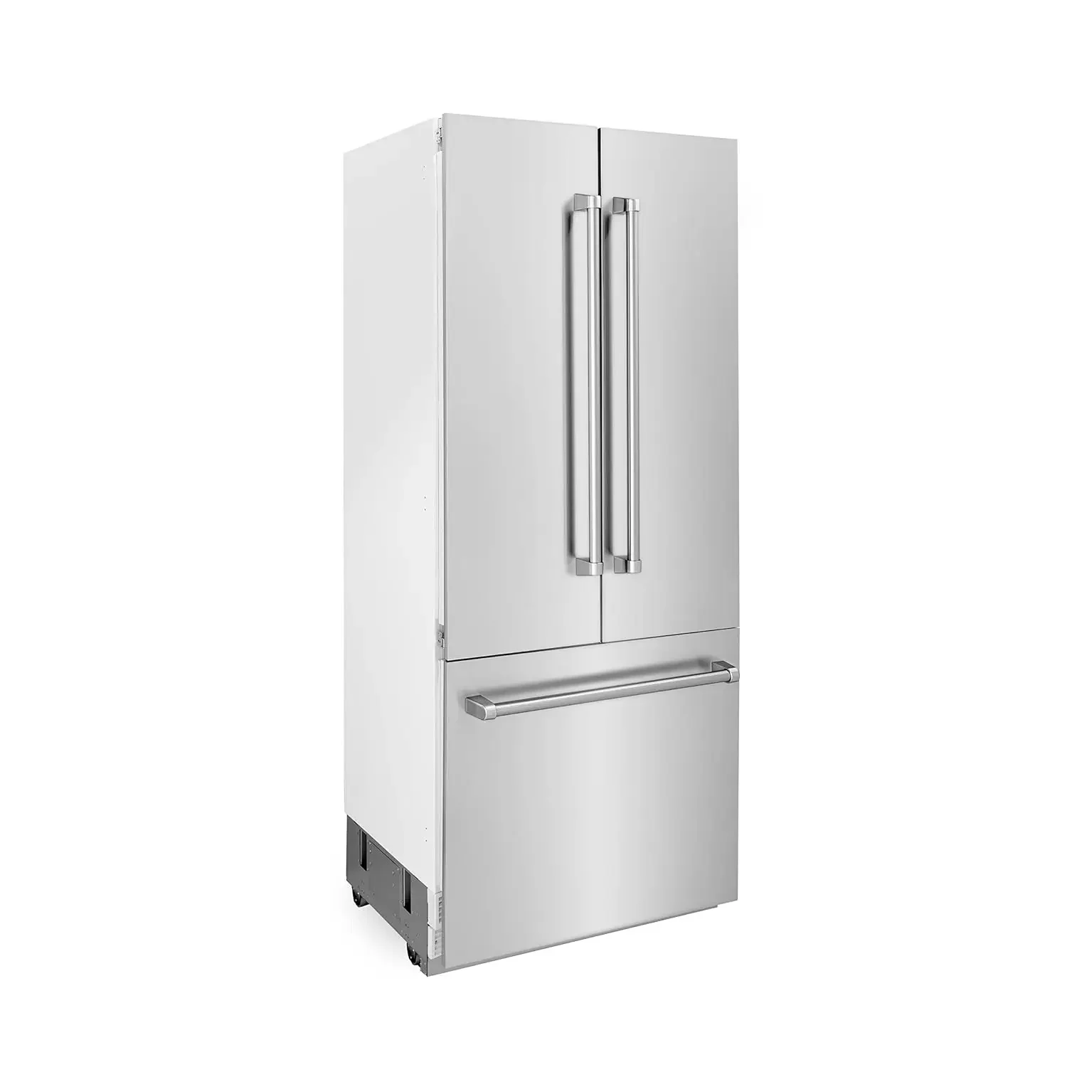 36 in 3 Door Panel Ready French Door Refrigerator with Internal Ice and Water Dispenser High Quality Refrigerator Spare Parts for Residential Kitchen Use