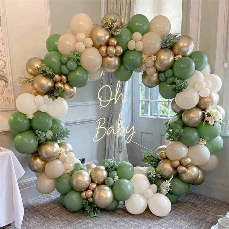 

Green Olive Balloon Garland Arch Kit Sage Green Gray Gold Apricot White Balloon Baby Shower Wedding Boys Girls Women DIY Birthd