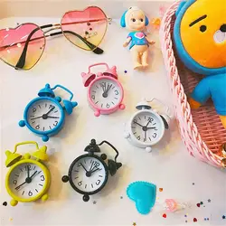 Portable Mini Alarm Clock Electronic Round Number Double Bell Desk Table Digital Quartz Clock Home Decoration Retro