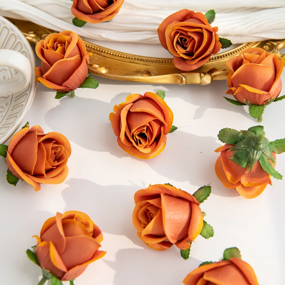 30/60 stuks Kunstbloemen Zijden Rozen Hoofd Bloemstukken Bruiloft Jurk Decoratie Festival DIY Cadeaus Snoepdoos Knutselwerk Haaraccessoires