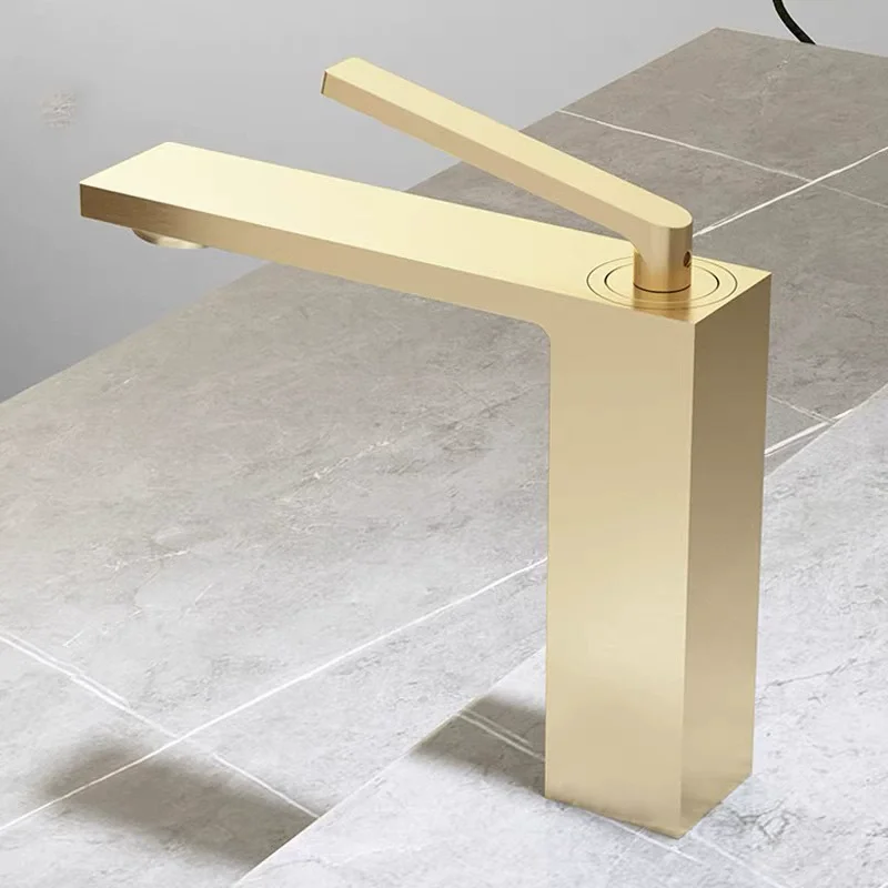 Gun Grey Basin Faucet Brass Sink Mixer Tap Hot & Cold Bathroom Deck Mounted sink Faucet Art Lavatory Crane Tap New Arrival