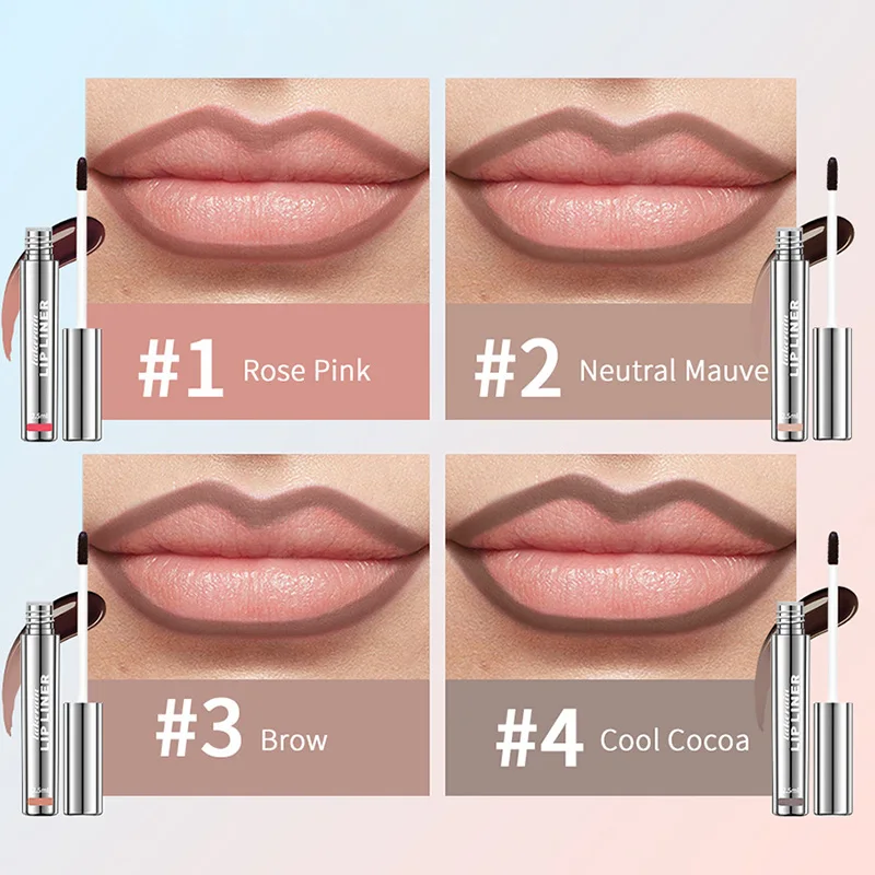 Waterproof Lip Liner Peel Off Tattoo Lipgloss Long Lasting Waterproof Matte Lip Tint Brown Contour Tear-off Lips Stain Cosmetic