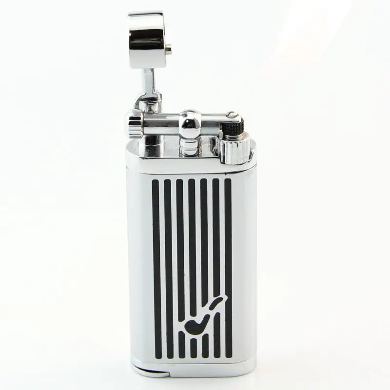 Men\'s Zinc Alloy Metal Pipe Gas Lighter Refillable Cigarette Lighter Butane Oblique Briquet Gadgets