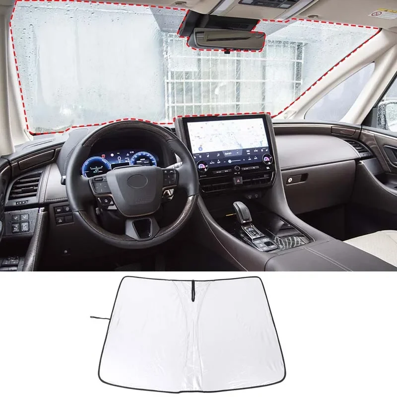 

Для Toyota Alphard 2024, серебряная лента, переднее лобовое стекло автомобиля, солнцезащитный козырек, солнцезащитный козырек, аксессуары для интерьера