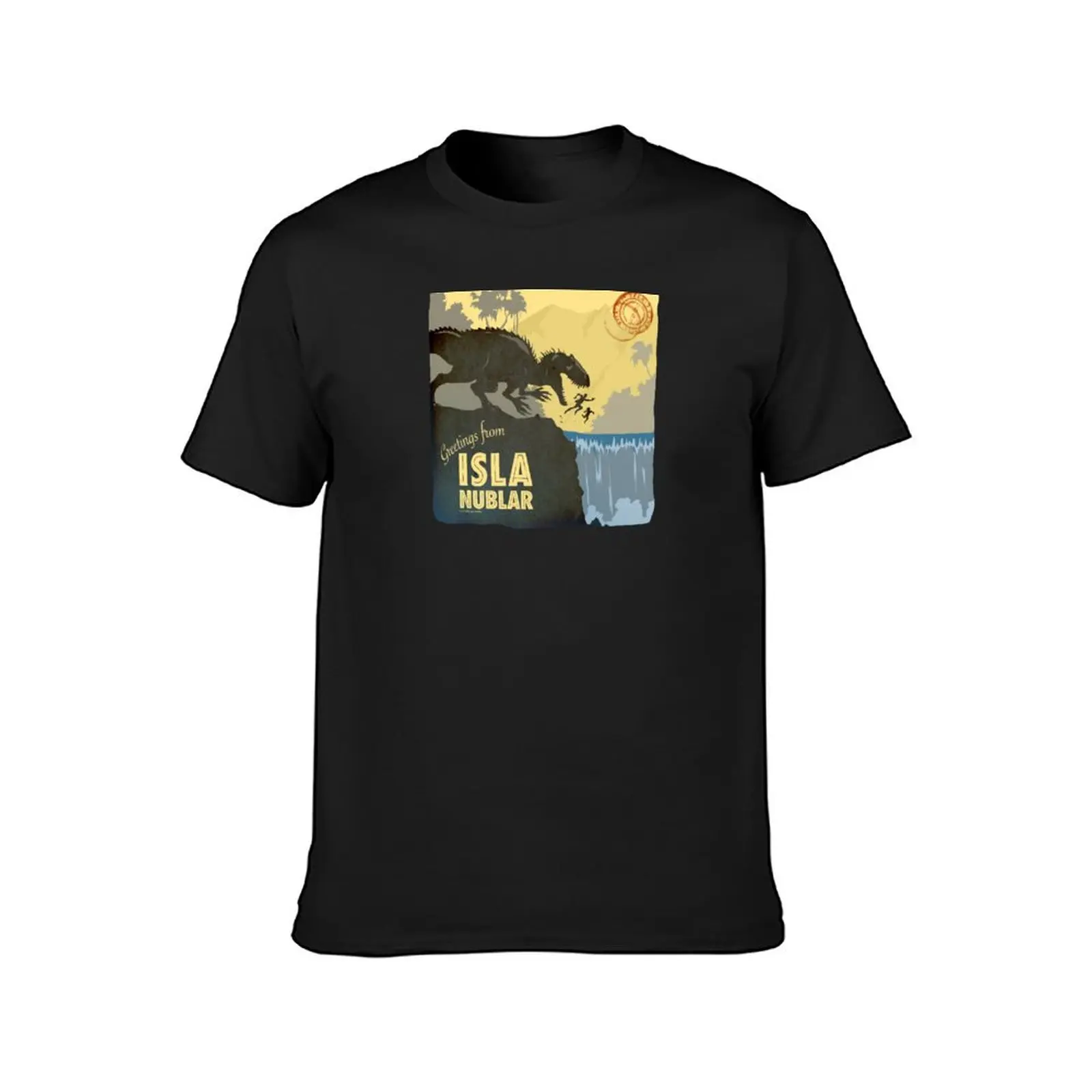 Greetings from ISLA Nublar - Indominus Rex (dark) T-Shirt Short sleeve tee oversizeds blanks sports fans black t-shirts for men