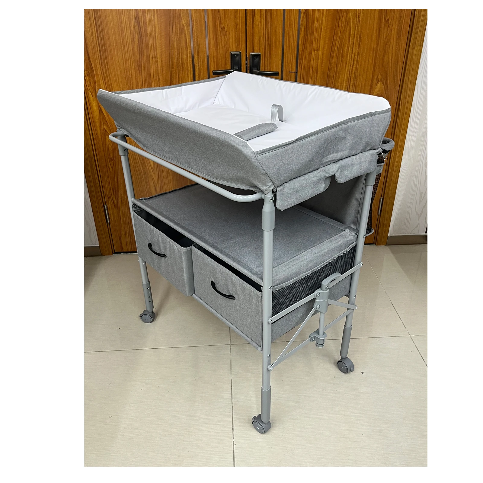 طاولة تغيير حفاضات الأطفال المحمولة مع درجين، طاولة تغيير قابلة للطي، محطة تغيير حفاضات قابلة للتعديل للطفل #4
