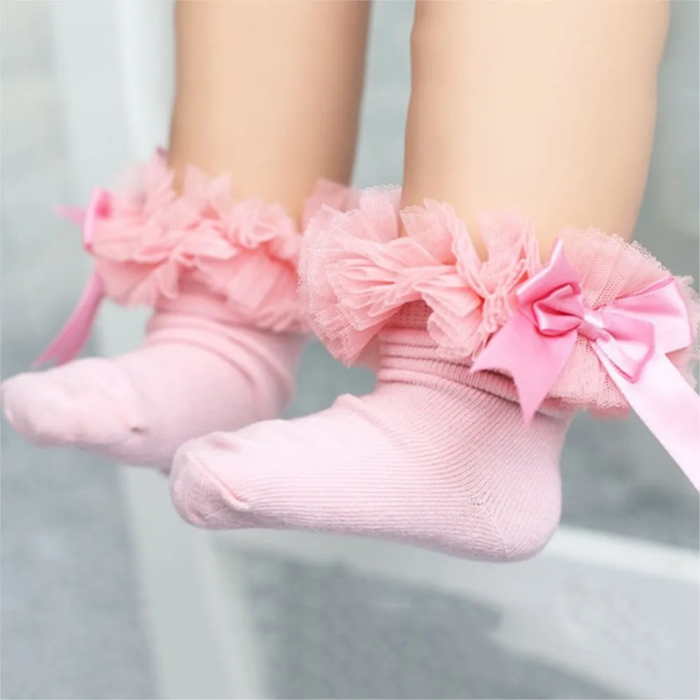 Lace Floral Baby Socks 0-8 Years Toddlers Infants Cotton Ankle Bow Sock Baby Girls Princess Cute Socks new Fashion