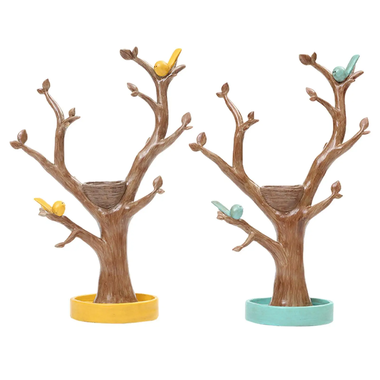 Tree Shaped Jewelry Key Storage Rack 12.5x22x33.5cm Ring Earrings Holder Necklace Bracelet Stand for Offices Lightweight