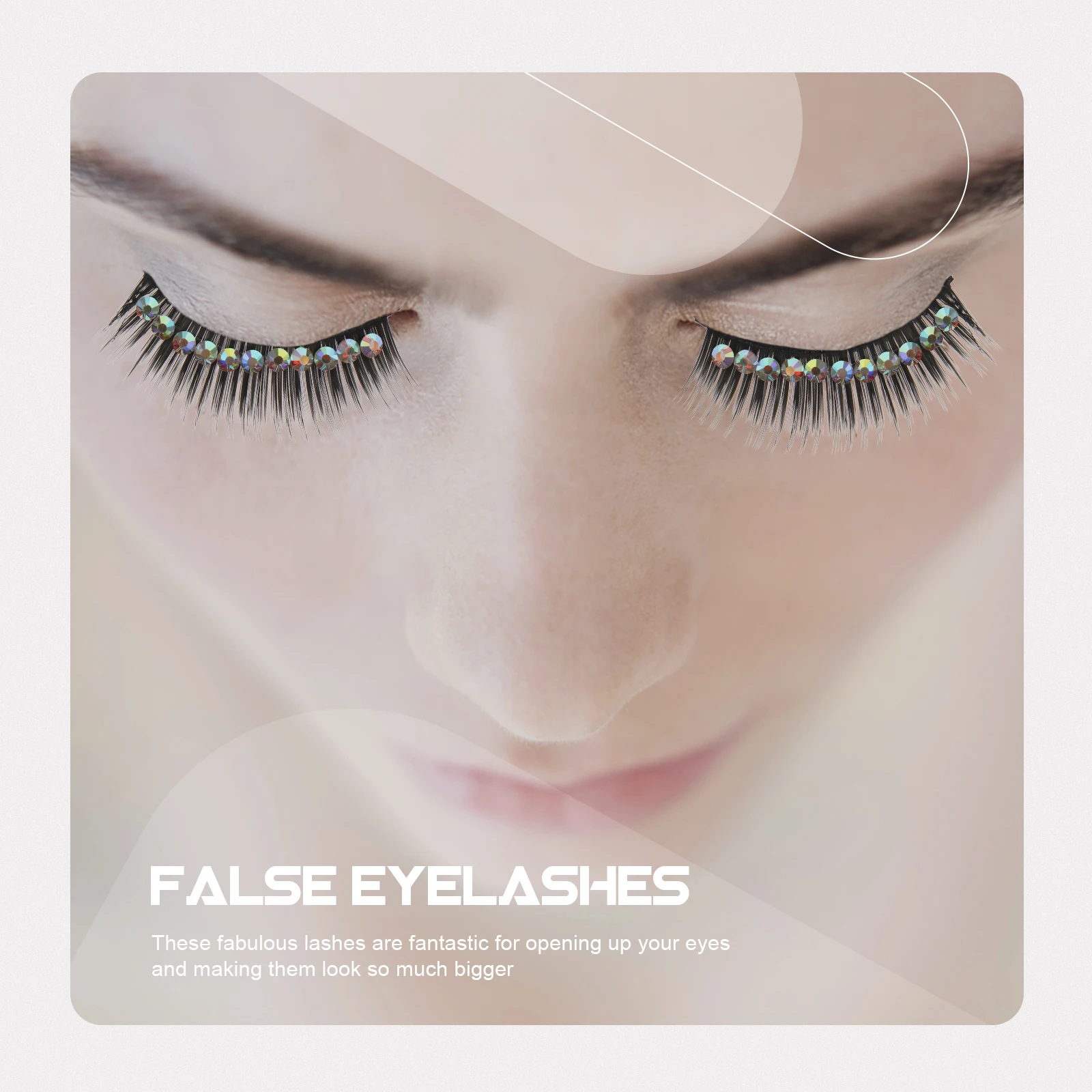 

5 Pairs High Density Light Weight Chemical Fiber Hard Stem Diamond False Eyelashes Exaggerated Stage Performance Party