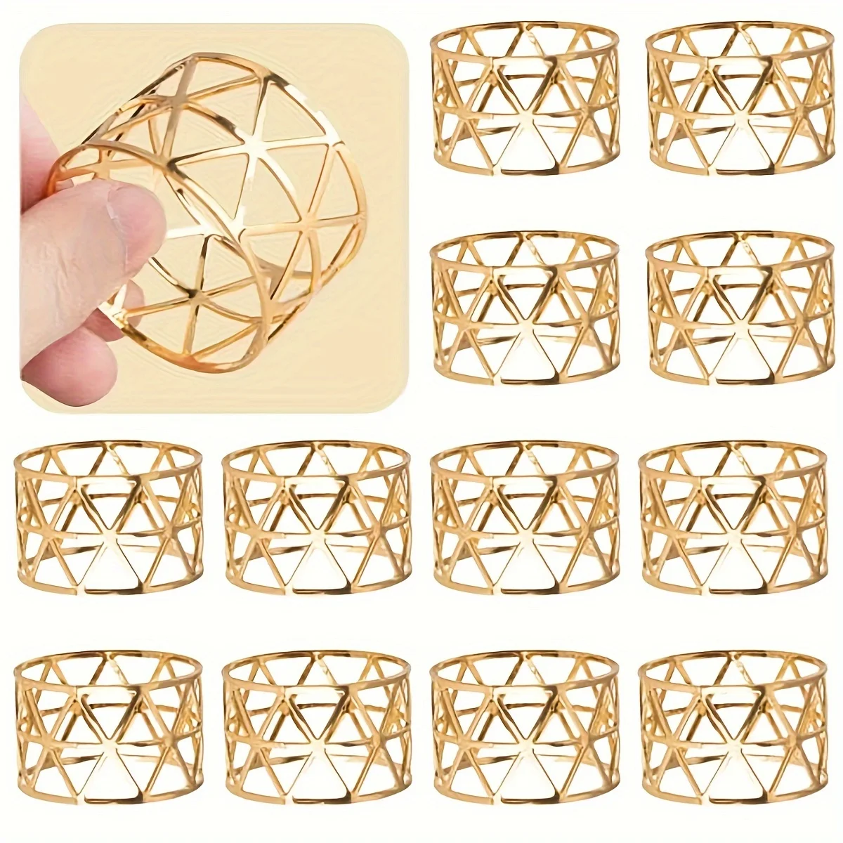 36PCS Gold Napkin Rings, Holiday Napkin Holders for Dining, Anniversary, Birthday, Christmas, Easter, Fall, Halloween, Thanksgiv