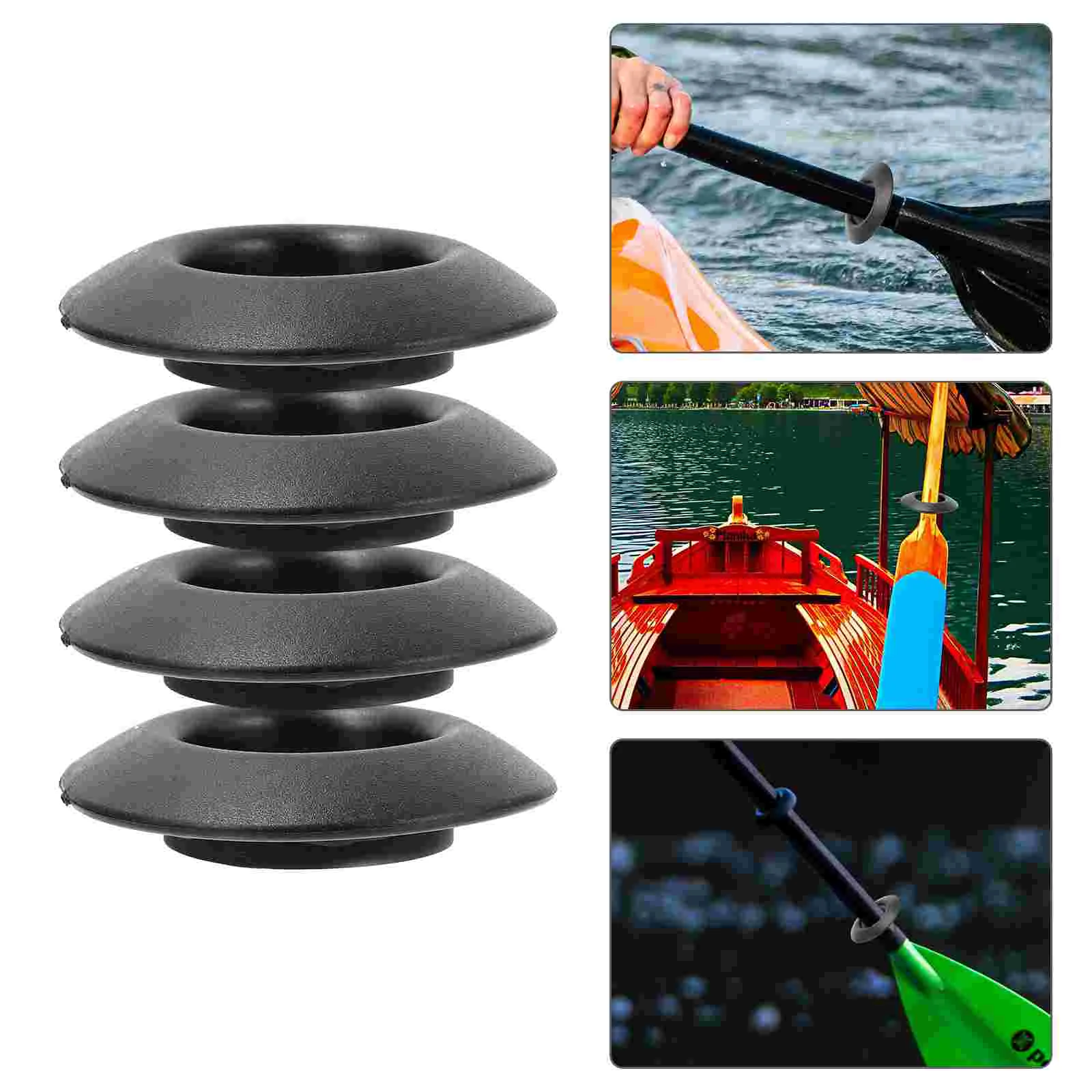 

4 Pcs Kayak Retaining Ring Canoe Drip Rings Universal Paddles Kayaks Rubber Accessory Shaft Accessories for Canoes