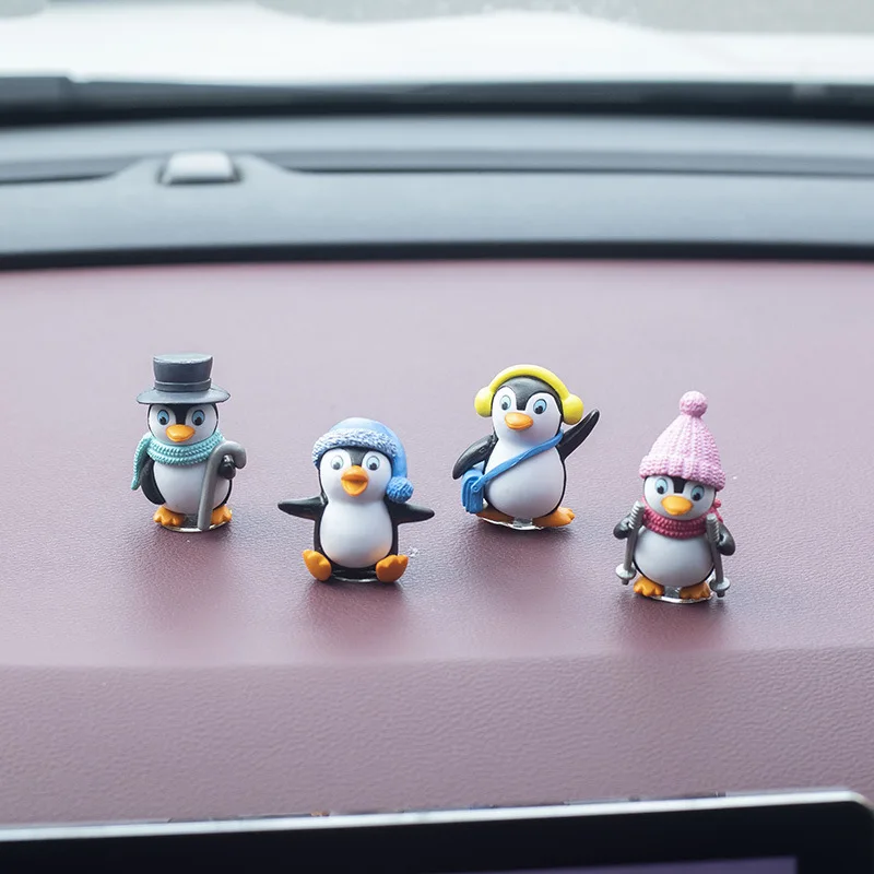Car Decoration Cartoon Anime Cute Little PenguinAction Figure Model Balloon Ornaments Auto Interior Product Accessories Voiture