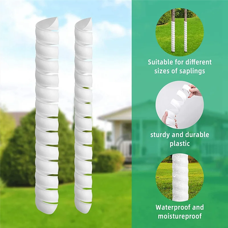 

AB33-6 PCS Tree Trunk Protector, Plastic Spiral Tree Guard-Tree Bark Protector Tube Wraps To Protect Saplings Plants