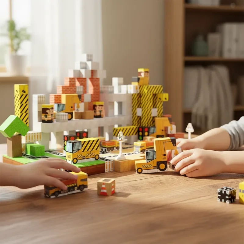 100 Uds. Bloques de construcción de azulejos magnéticos montaje gratis tema de construcción de ciudad 3D creativo DIY STEM juguetes de aprendizaje regalos de vacaciones