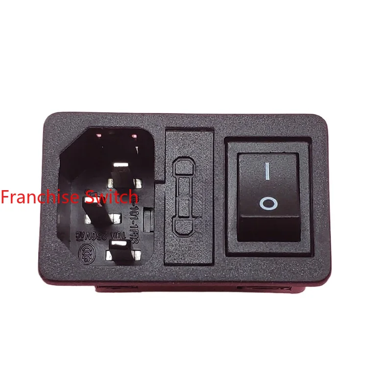 

10PCS 3-in-1, socket with safety 4-pin black switch JR-101-1FRS certified