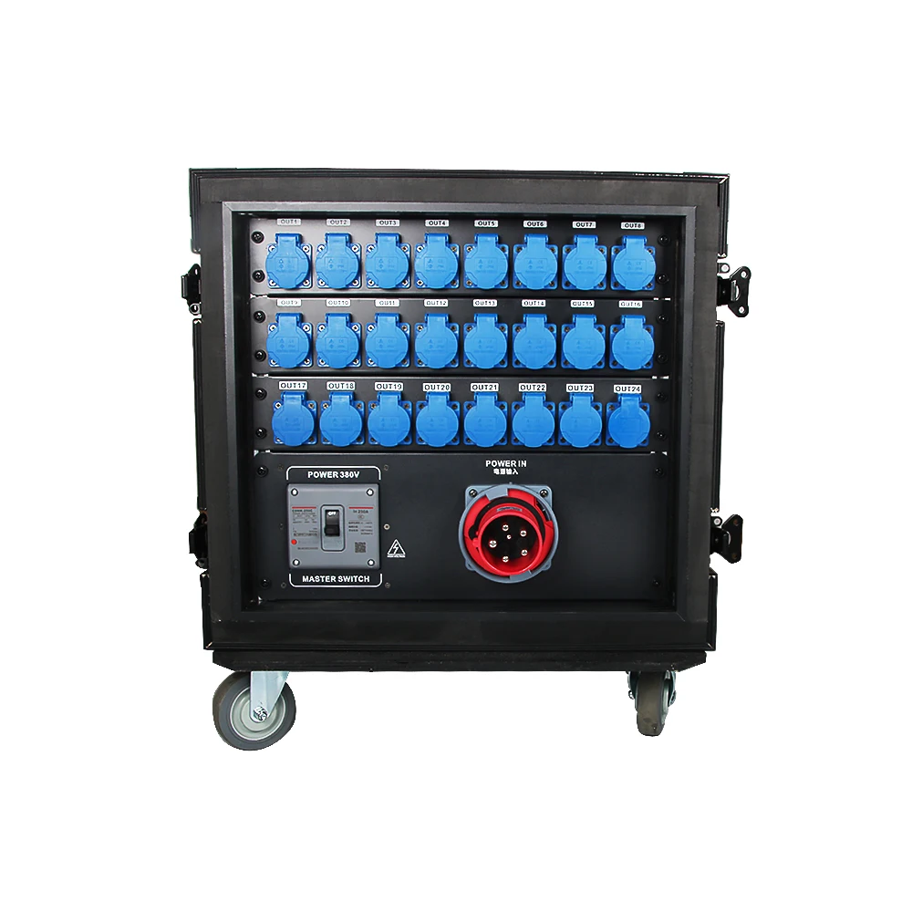 Three phase distro 24*4KW  roads 16A 40A waterproof output power distributor distro box