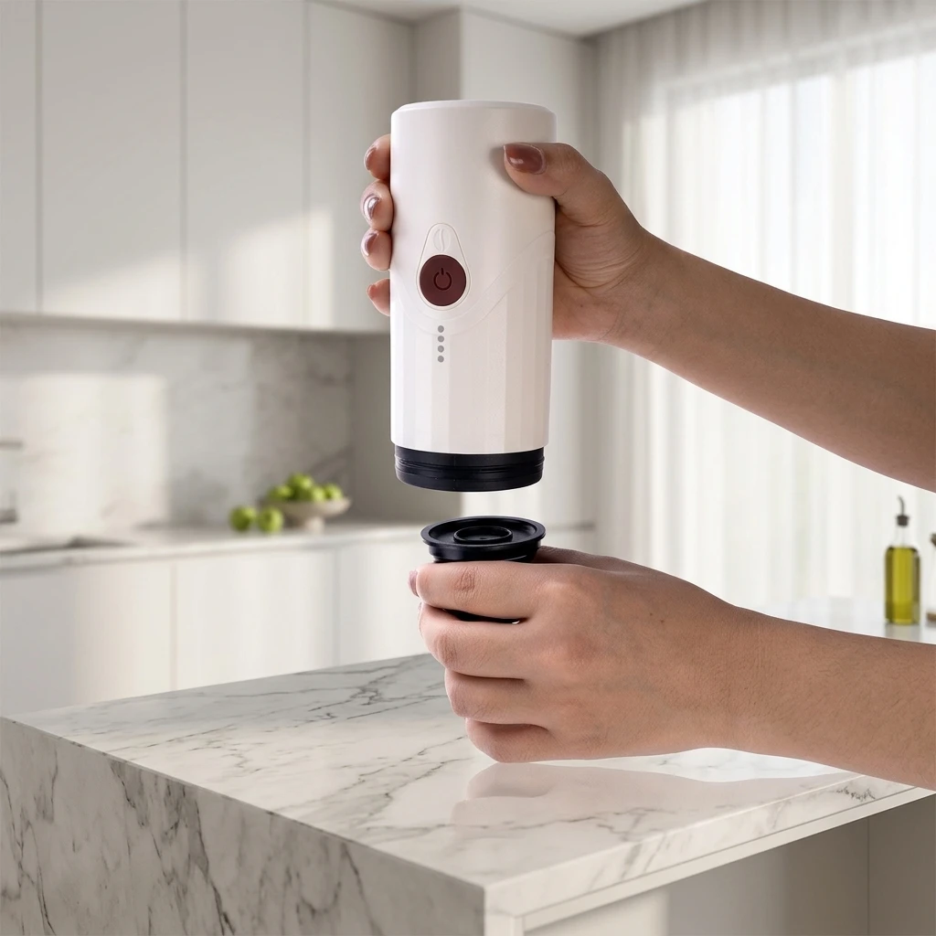 TK03 Electric Wireless Battery/USB-Powered Aluminum Automatic Coffee Machine Temperature Control Lightweight for Hotel Household