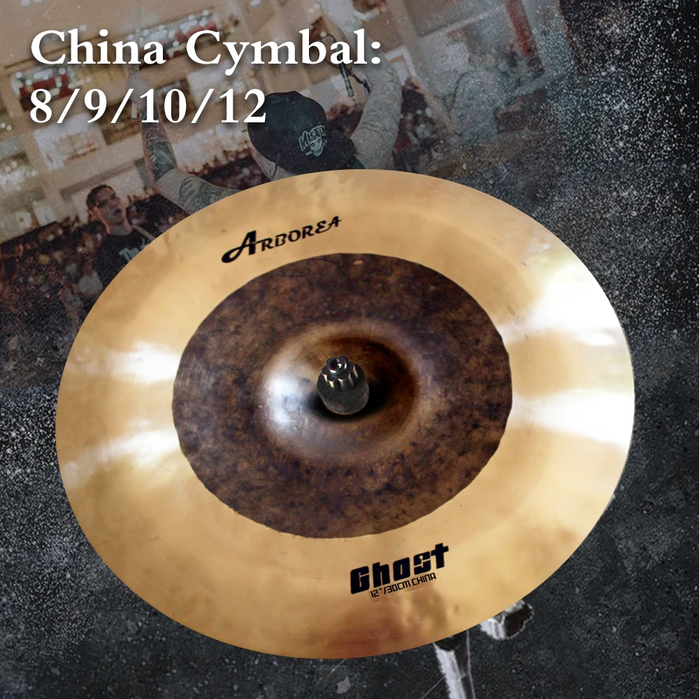 Arborea China Cymbal-Ghost Series 8/9/10/12 Inch Traspy Effect Cymbal Percussion Musical Instrument Jazz Drum Accessories