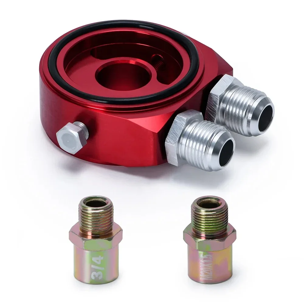 Car Universal Oil Filter Sandwich Adapter For Oil Cooler Plate Kit AN10 M20*1.5 Aluminum Racing Meter Modification Parts