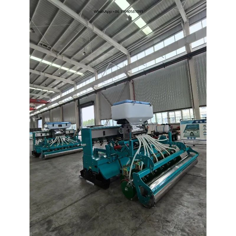 Agricultural Precision Electric Seed Drill 200W Motor 8/10/12 Lines Rapeseed Alfalfa Sowing Fertilizing 150L/350L Seed Box