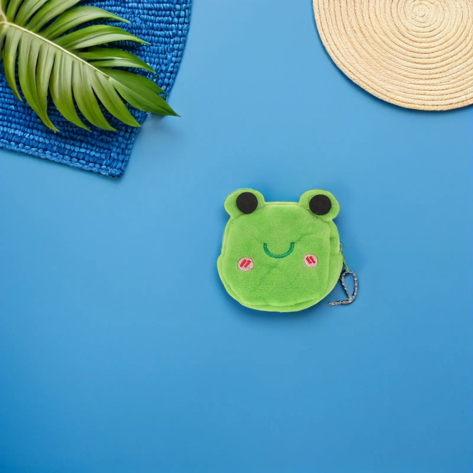 2Pcs Women Coin Purse Cute Frog Wallet Soft Animal Shape Zipper Small Change Bag Keychain Mini Pouch for Travel Outdoor
