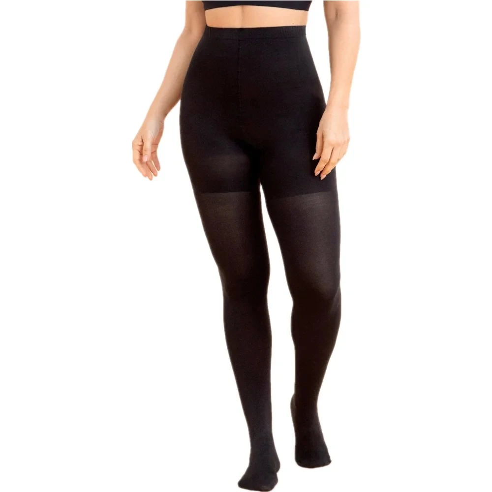 Schwarzes Plus-Size-Formtop für Damen, formende Strumpfhose, bequeme, hüftformende Nylonstrumpfhose, dünne, transparente Leggings für Damen. – Detail 5