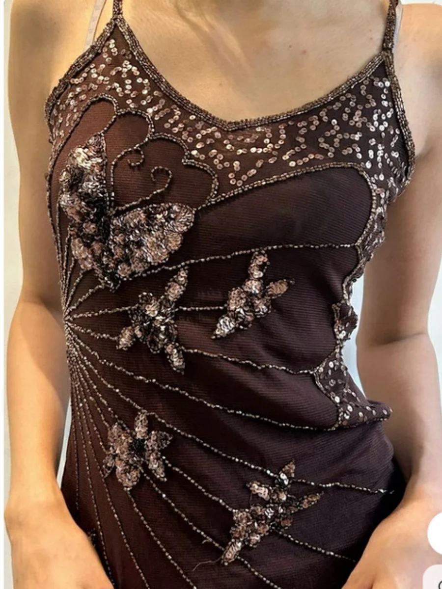 Fee Y2K Spitze Top Ästhetische Sexy Mesh Sheer Crop Top 90er Jahre Vintage Milkmaid Weste Chic Frauen Retro Streetwear