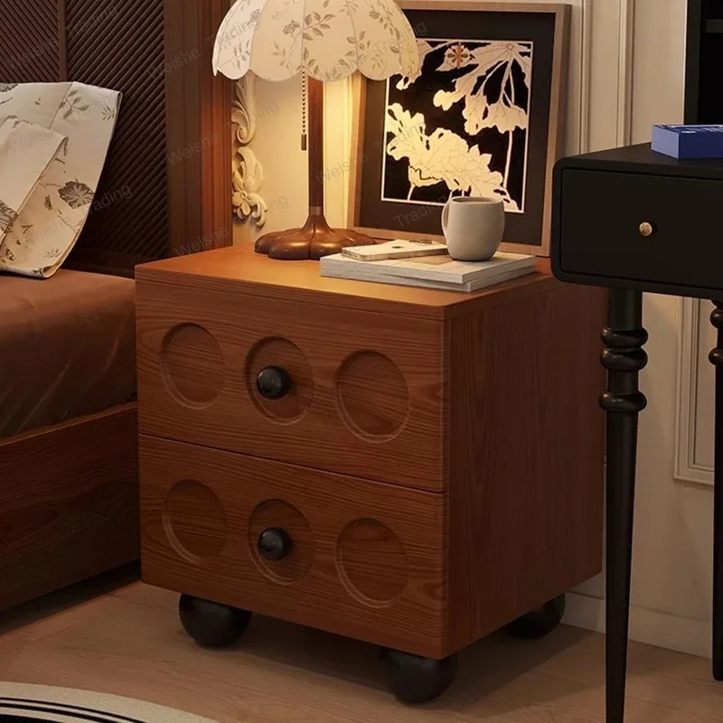 With Drawers French Nightstands Vintage Bedroom Trendy Kawaii Nightstands Modern Mini Table Chevet Chambre Luxury Furniture