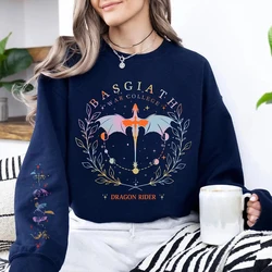 Fourth Wing Women Retro Onyx Storm Violet Sorrengail Sweatshirt Gift for Book Lover Long Sleeve Fleece Sweatshirt Y2K Streetwear