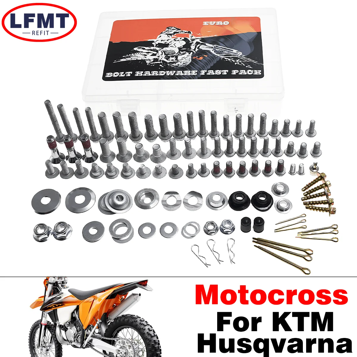 完全なプラスチック製取り付けキット、ネジボルト、ktm sx、xc、xcf、xcw、sxf、exc、excf、Husqvarna fc、fe、tc、te、tx、125-530、ハードウェア2003-2024