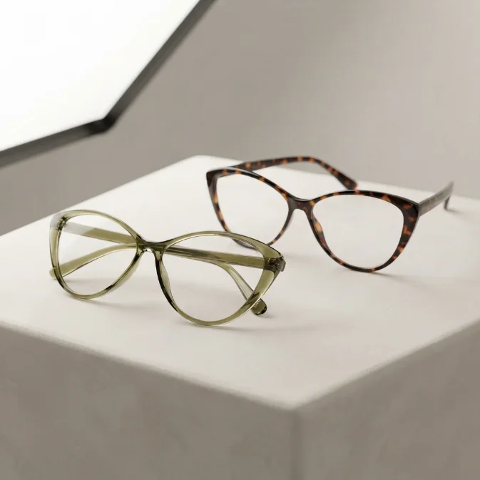 Cat Eye Blue Light Blocking Glasses for Women Retro Anti Blue Light Computer Glasses Oversized Fashion Transparent Eyeglasses